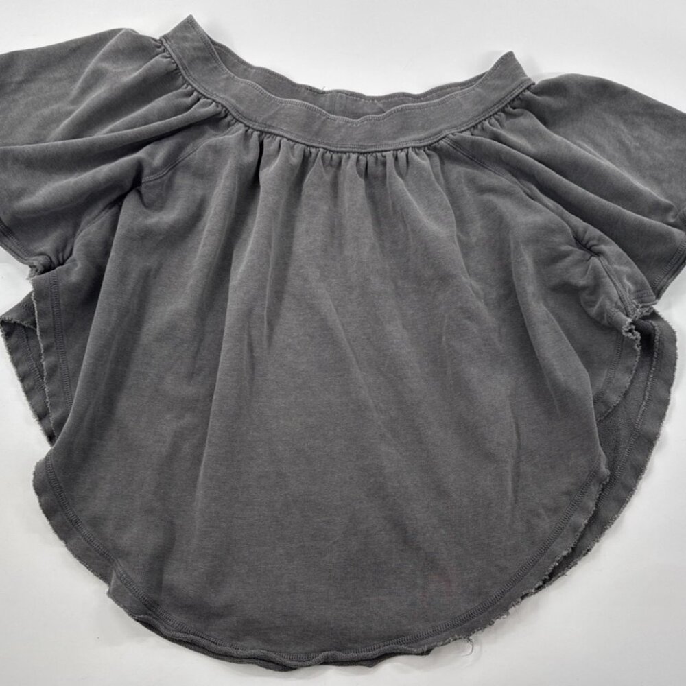 Free People Poncho Sweatshirt Off the ShoulderTop Womens Small Boho Distressed - Picture 8 of 11